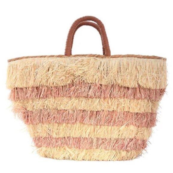 RARE Kayu Piñata Fringe Straw Tote - Picture 1 of 8